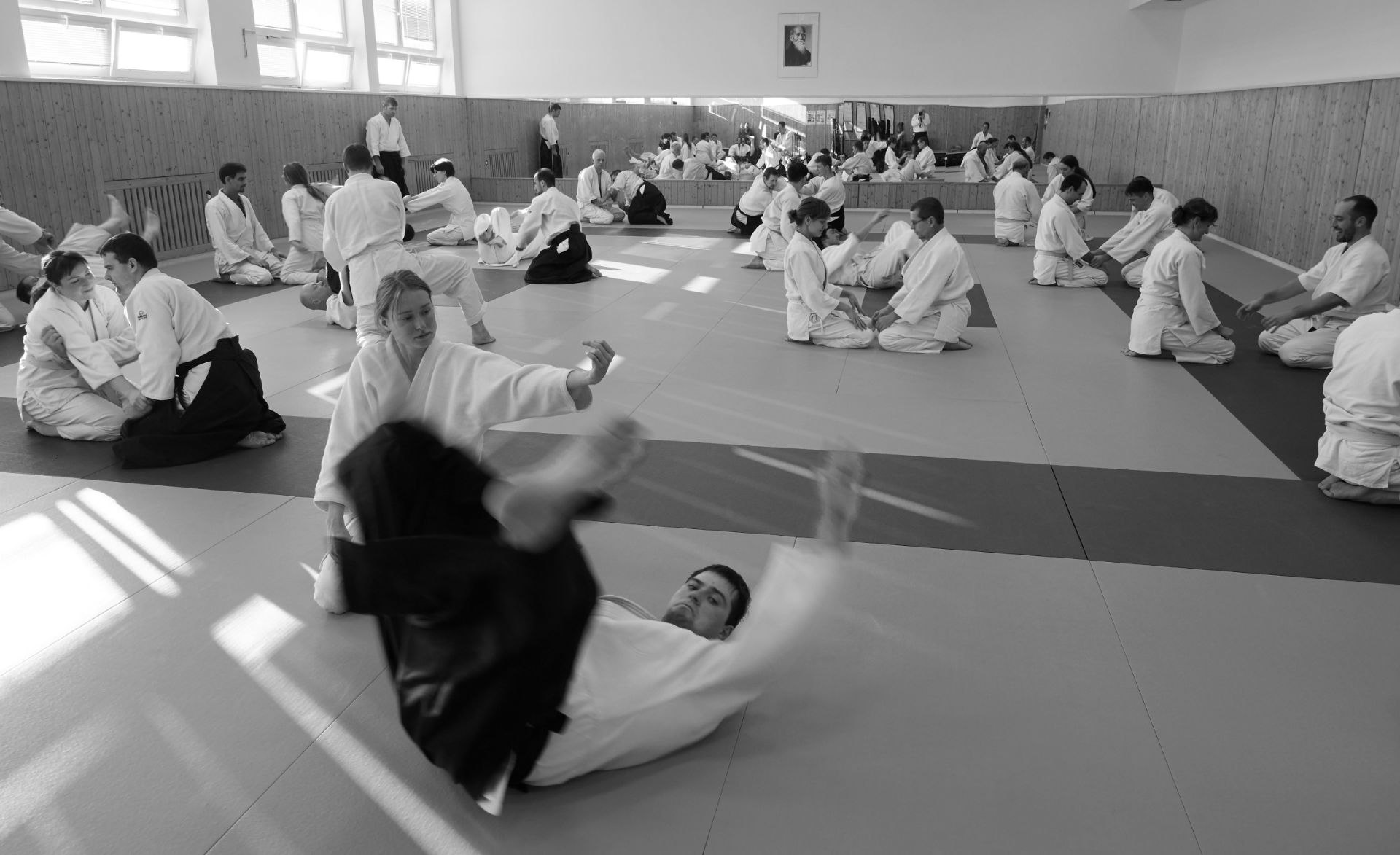 treninka aikido, techniky v seiza